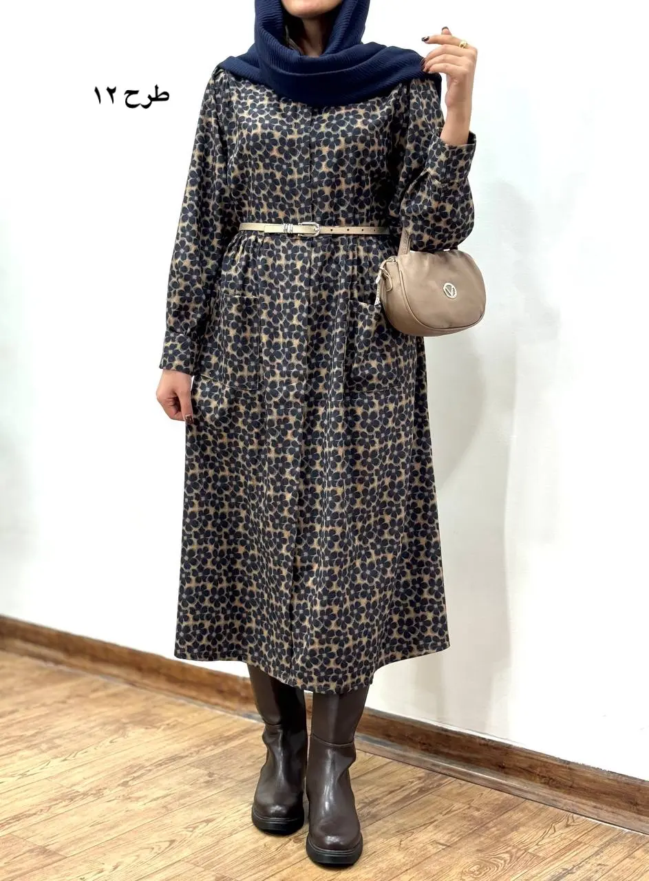 پیراهن مانتویی پاییزه طرحدار آیسو سانیا 2